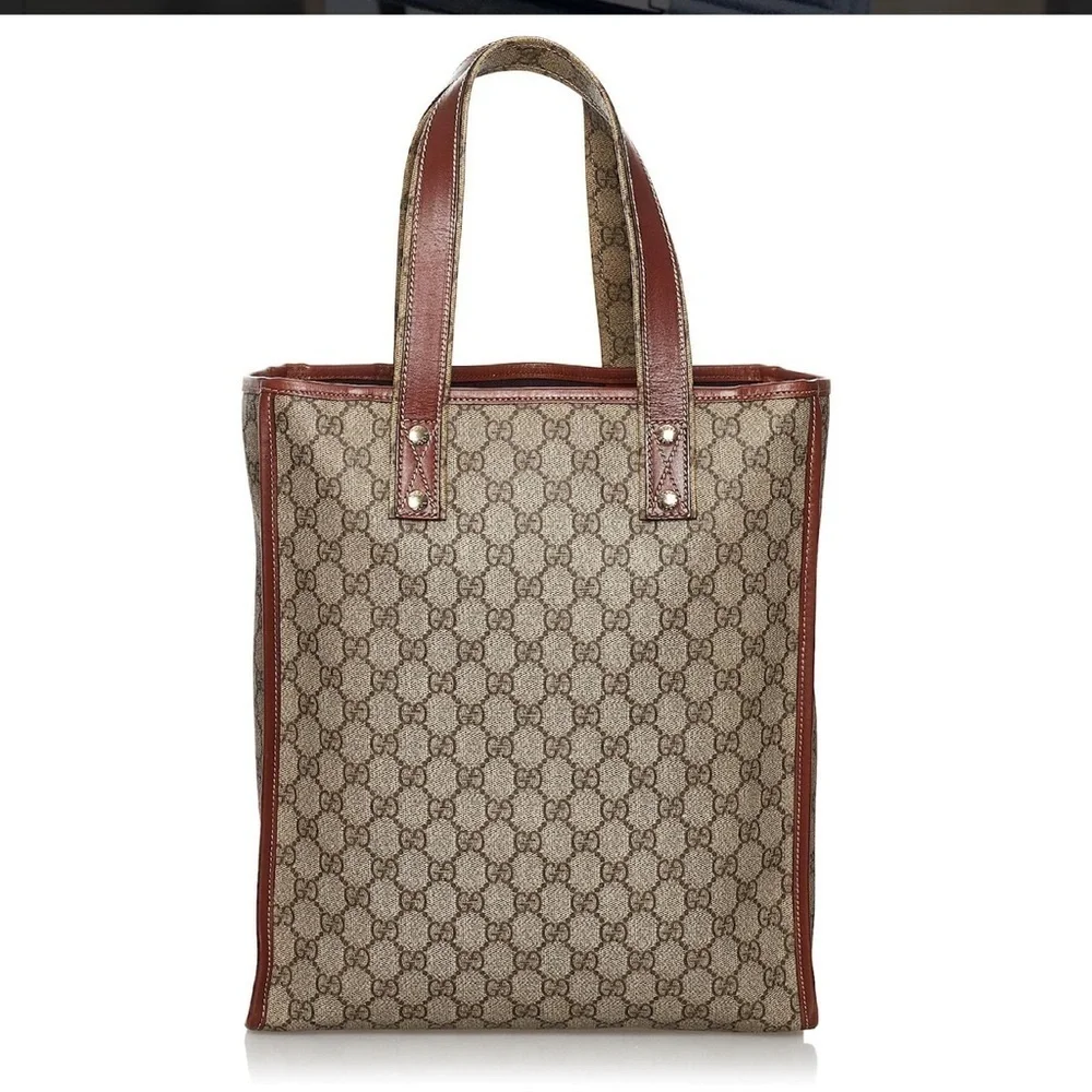 Gucci Brown GG Supreme Web Tote Bag - Picture 3 of 11